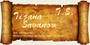 Tijana Savanov vizit kartica
